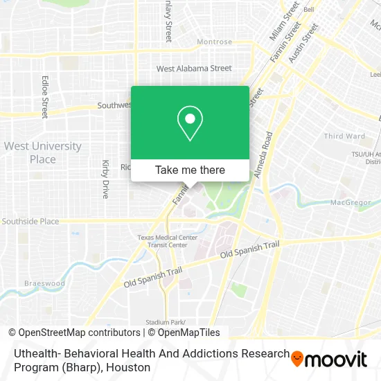 Uthealth- Behavioral Health And Addictions Research Program (Bharp) map