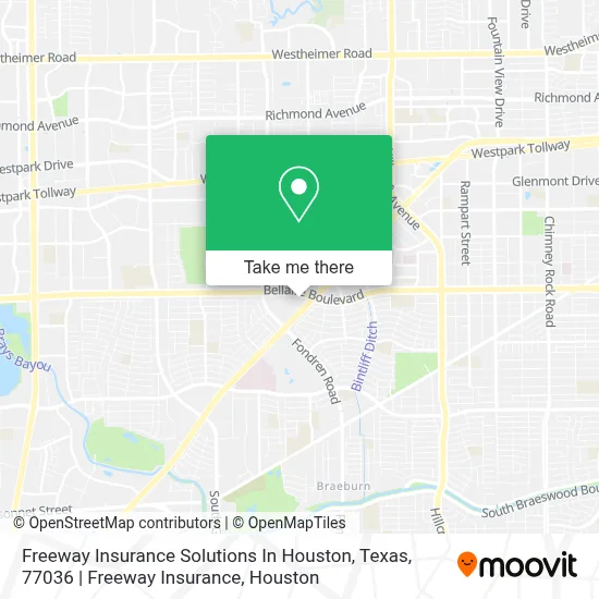 Freeway Insurance Solutions In Houston, Texas, 77036 | Freeway Insurance map