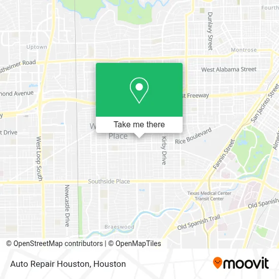 Auto Repair Houston map