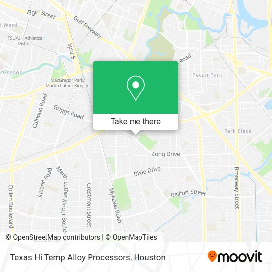 Texas Hi Temp Alloy Processors map
