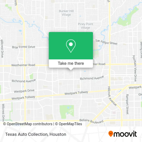 Texas Auto Collection map
