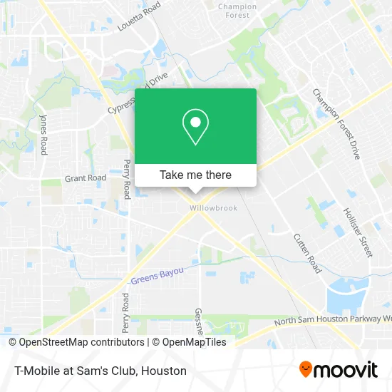 T-Mobile at Sam's Club map