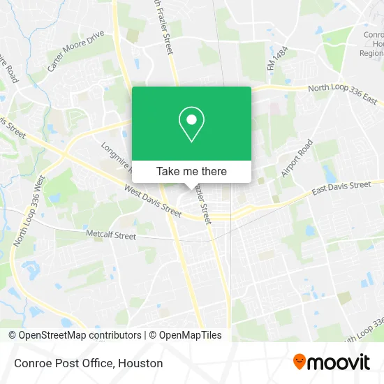 Conroe Post Office map