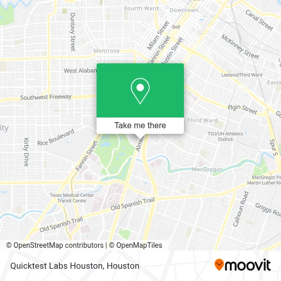 Quicktest Labs Houston map