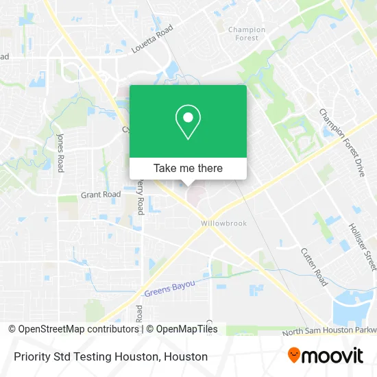 Priority Std Testing Houston map