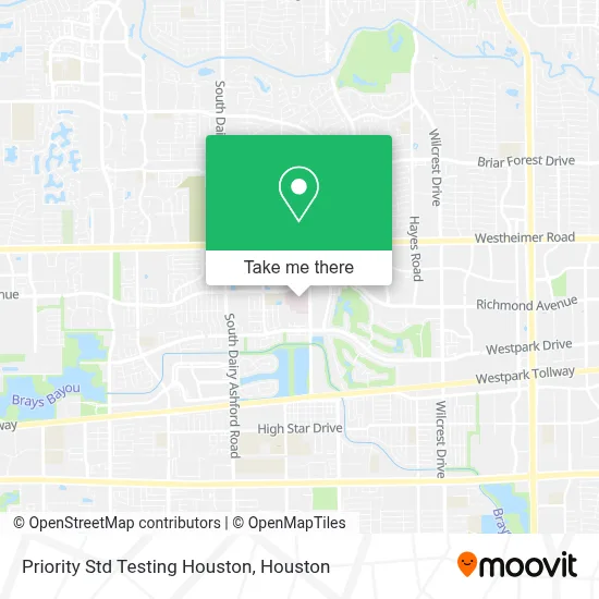 Priority Std Testing Houston map
