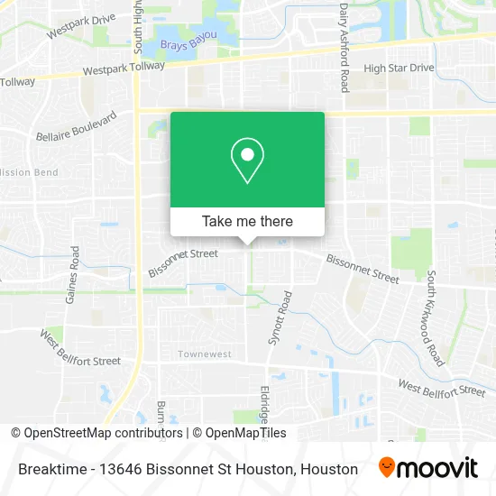 Breaktime - 13646 Bissonnet St Houston map