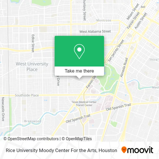 Rice University Moody Center For the Arts map