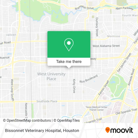 Bissonnet Veterinary Hospital map