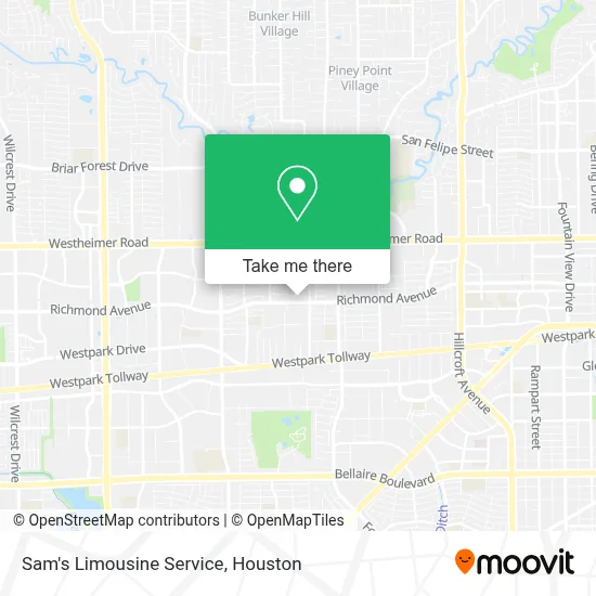 Sam's Limousine Service map