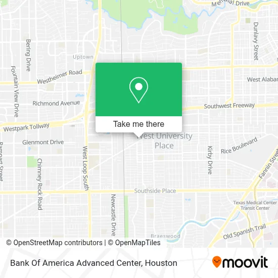 Bank Of America Advanced Center map