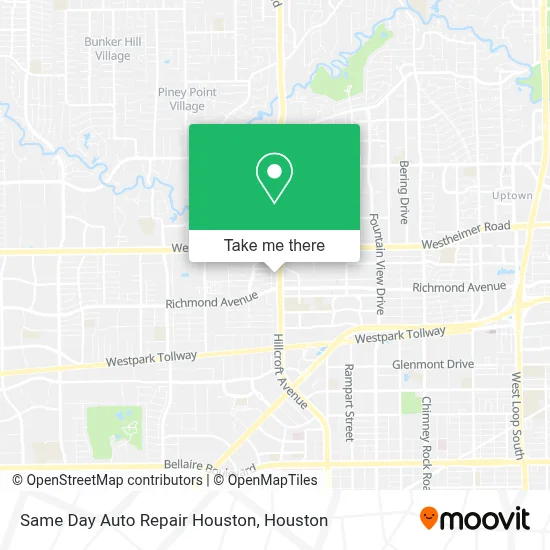 Same Day Auto Repair Houston map