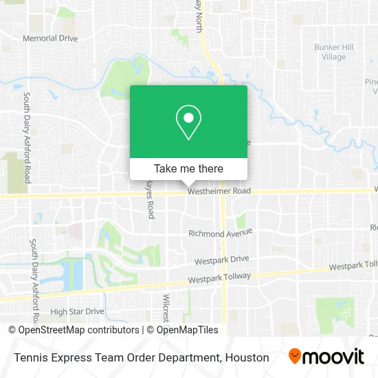 Tennis Express Team Order Department map