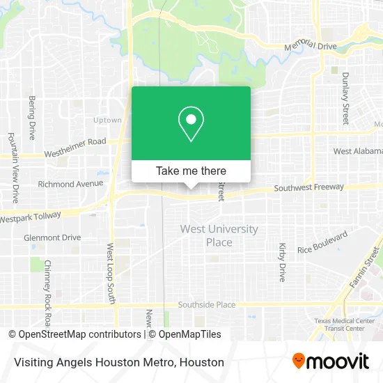 Visiting Angels Houston Metro map
