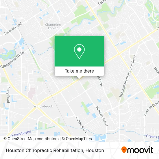 Houston Chiropractic Rehabilitation map