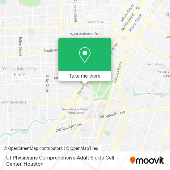 Ut Physicians Comprehensive Adult Sickle Cell Center map