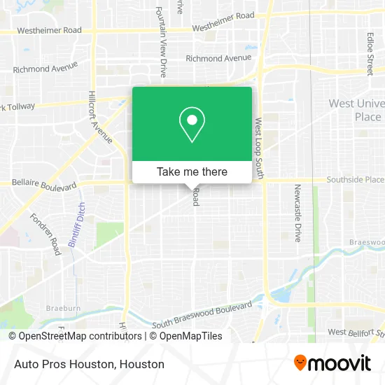 Auto Pros Houston map