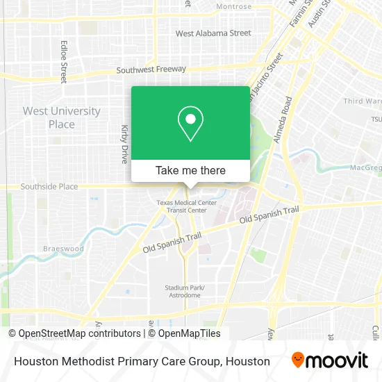 Houston Methodist Primary Care Group map