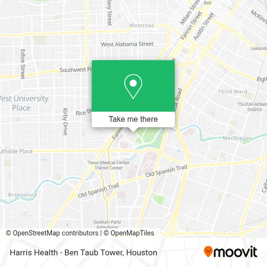 Harris Health - Ben Taub Tower map