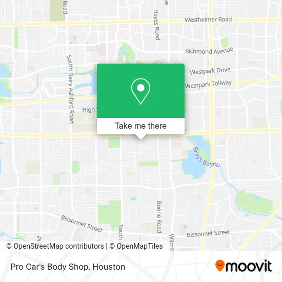 Pro Car's Body Shop map