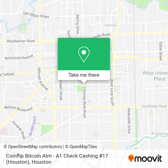 Coinflip Bitcoin Atm - A1 Check Cashing #17 (Houston) map