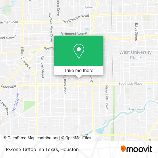 R-Zone Tattoo Inn Texas map