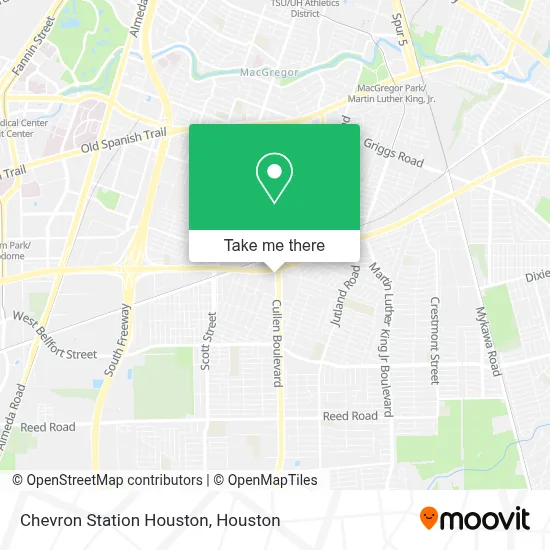 Chevron Station Houston map