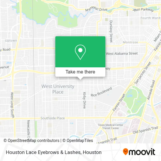 Houston Lace Eyebrows & Lashes map