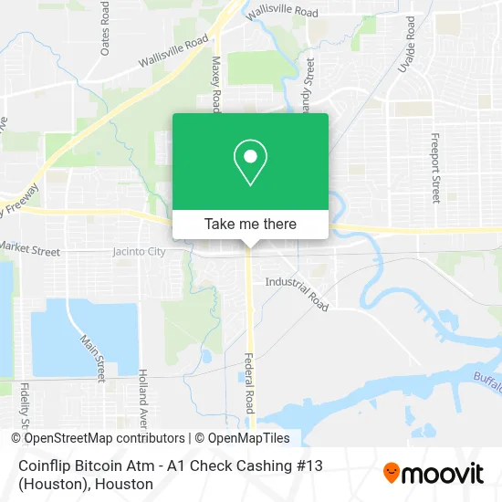 Coinflip Bitcoin Atm - A1 Check Cashing #13 (Houston) map