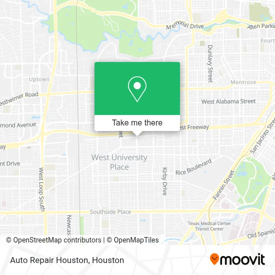 Auto Repair Houston map