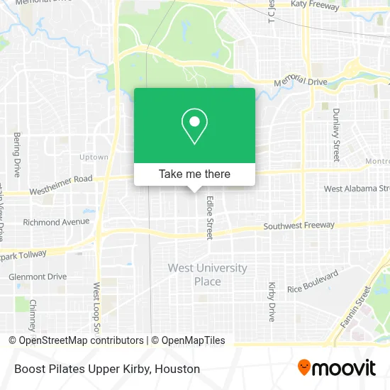 Boost Pilates Upper Kirby map
