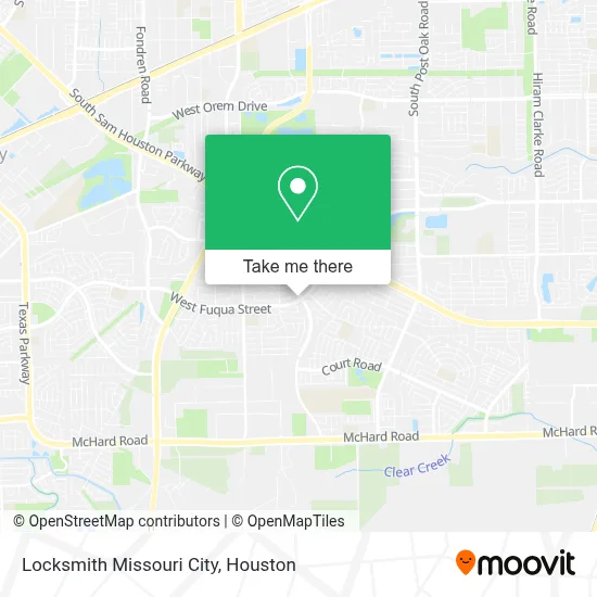 Locksmith Missouri City map