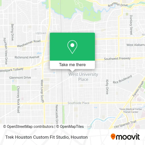 Trek Houston Custom Fit Studio map
