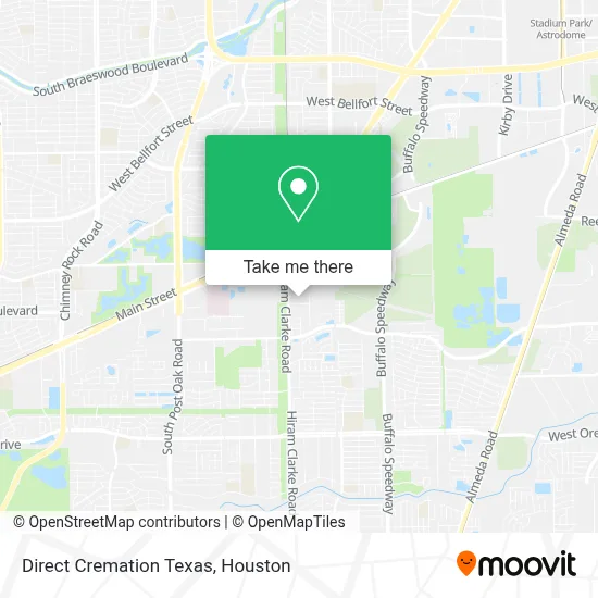 Direct Cremation Texas map