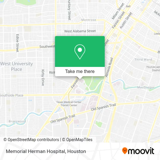 Memorial Herman Hospital map