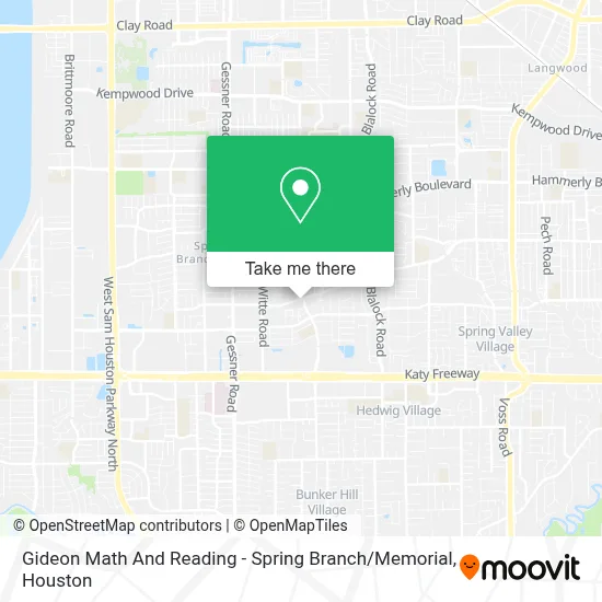 Gideon Math And Reading - Spring Branch / Memorial map
