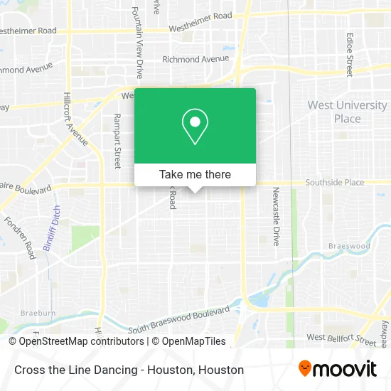 Cross the Line Dancing - Houston map