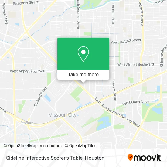 Sideline Interactive Scorer's Table map