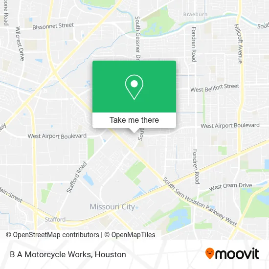 B A Motorcycle Works map