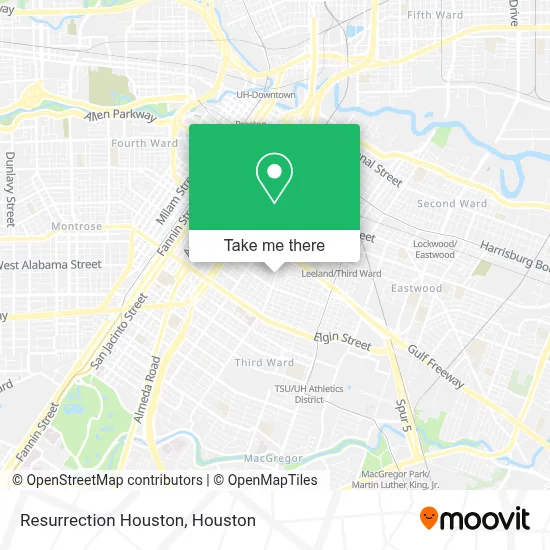 Resurrection Houston map