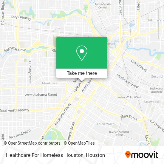 Healthcare For Homeless Houston map