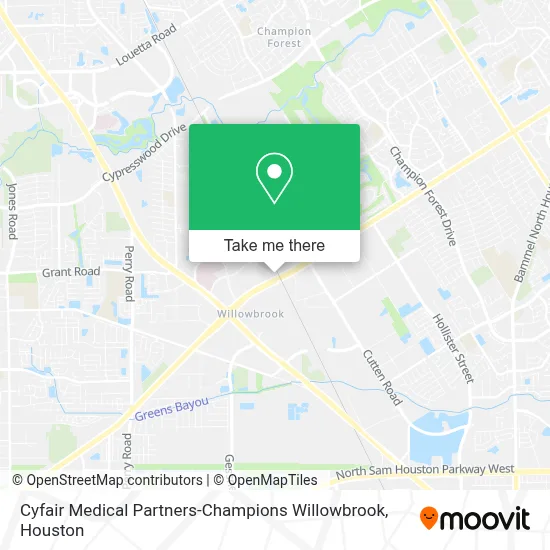 Cyfair Medical Partners-Champions Willowbrook map