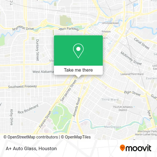 A+ Auto Glass map