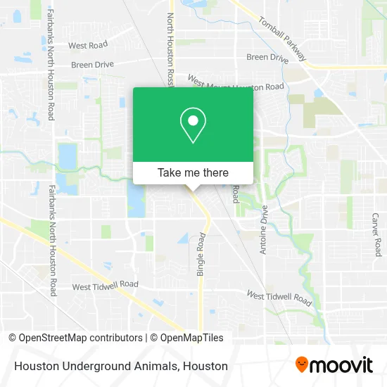 Houston Underground Animals map