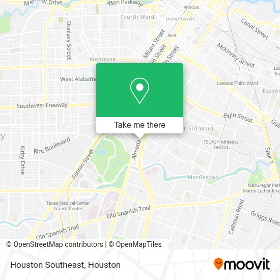 Houston Southeast map