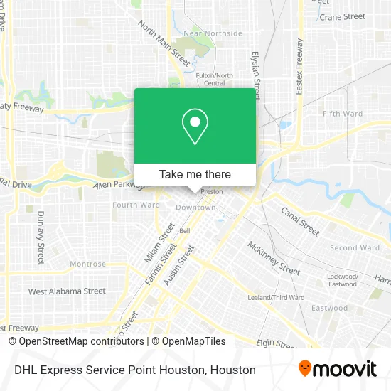 DHL Express Service Point Houston map