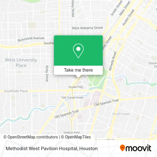 Methodist West Pavilion Hospital map