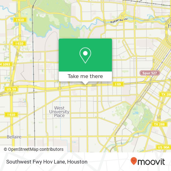 Southwest Fwy Hov Lane map