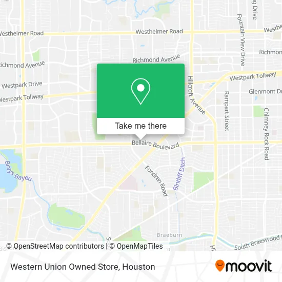 Western Union Owned Store map