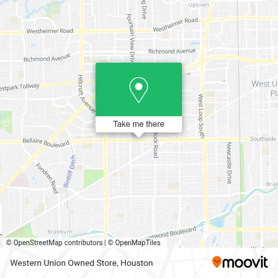 Western Union Owned Store map